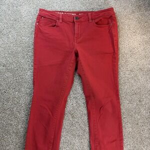 DKNY Jeans Soho Skinny Jeans Womens 8 Red Slim Stretch 5 Pocket Denim Pants